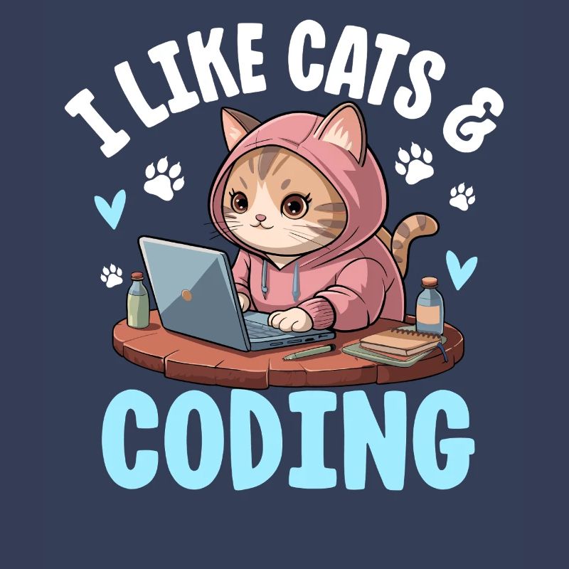 I Like Cats and Coding Nerd Design