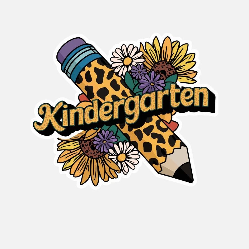Kindergarten Spaß Mit Bleistift Und Blumen
