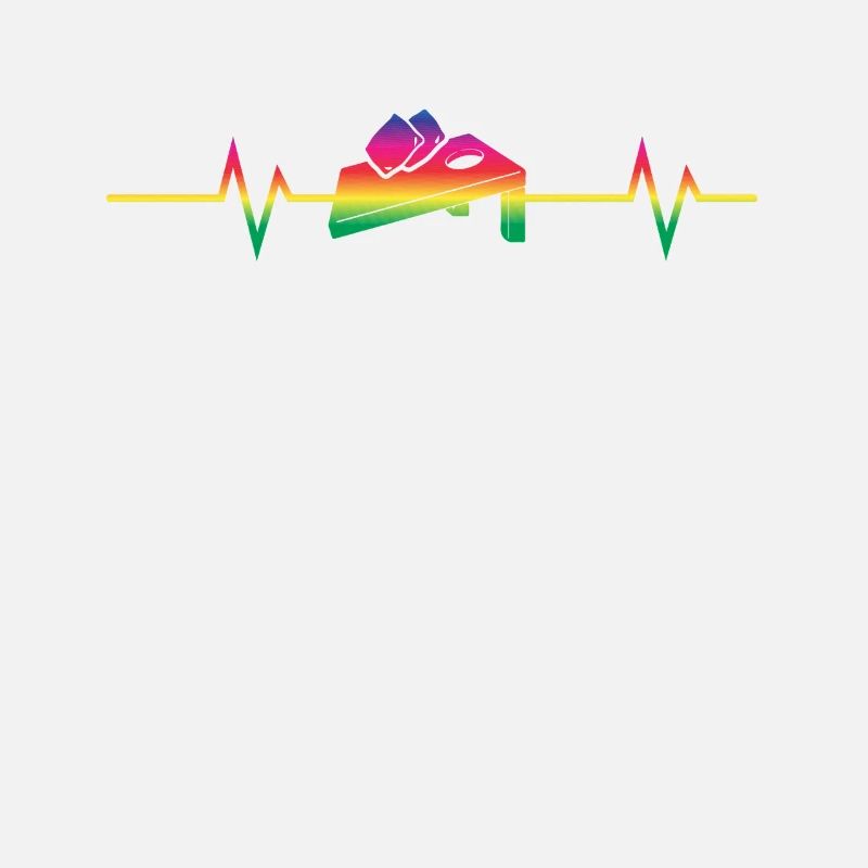 Cornhole Player Heartbeat Line Rainbow