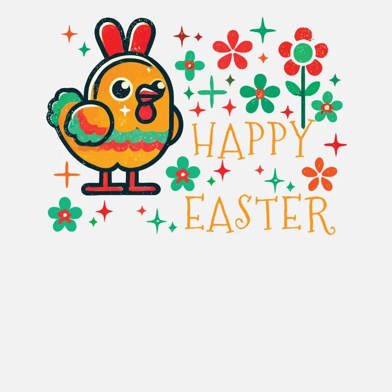 Happy Easter Chick Vintage Look