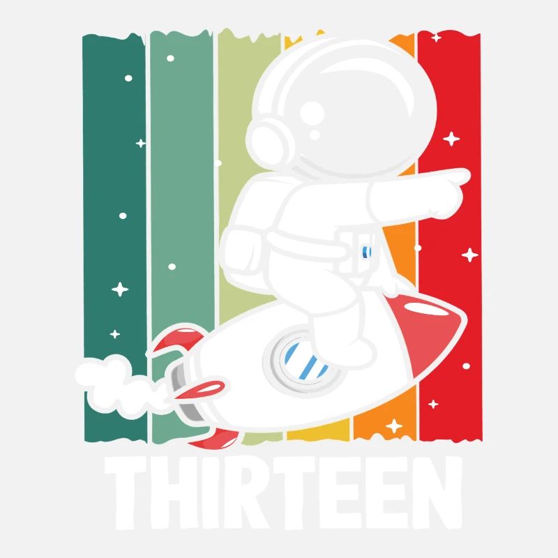 Astronaut Rakete Thirteen Retro Design