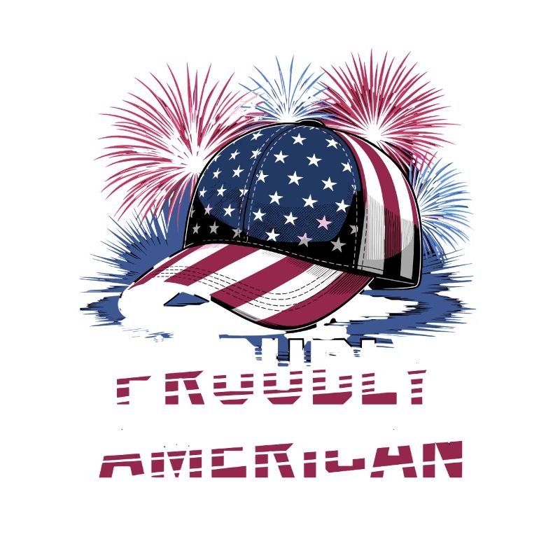 Proudly American Cap with Fireworks