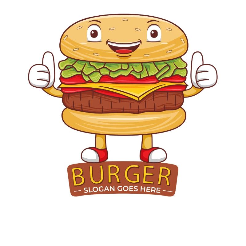 Cute Burger Cartoon Art