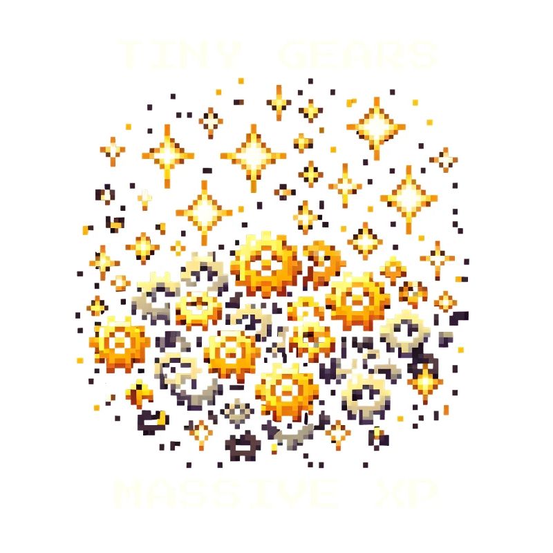 Tiny Gears XP Drive Precision Mechanics Nerd Pixel