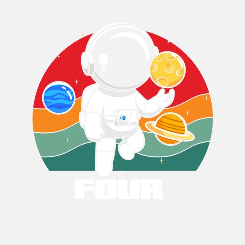 Adventurous astronaut journey with planets