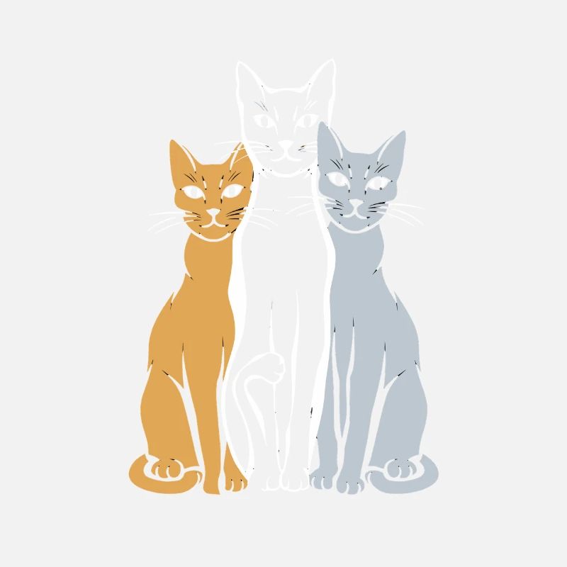 Three Cats Silhouette Artwork for