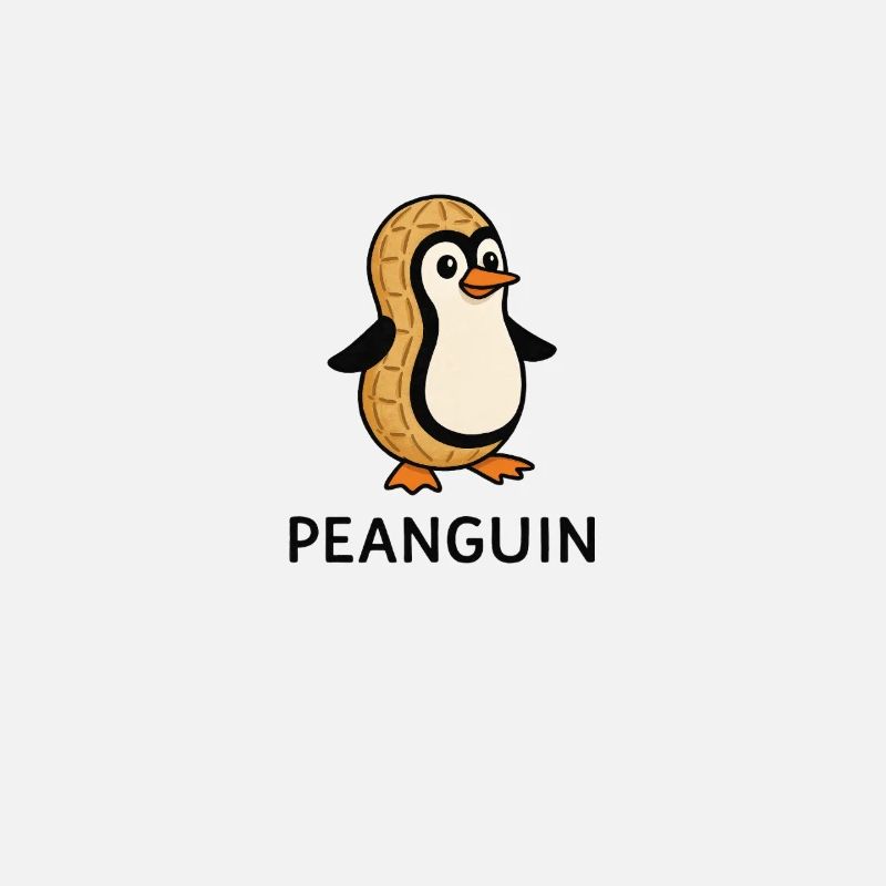 Peanguin – Pinguin mit Erdnusskörper Comic Motiv
