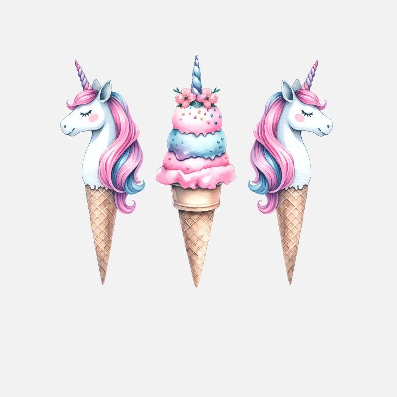 Retro Einhörner Eis Eiskreme Eiscrem Kinder Kind