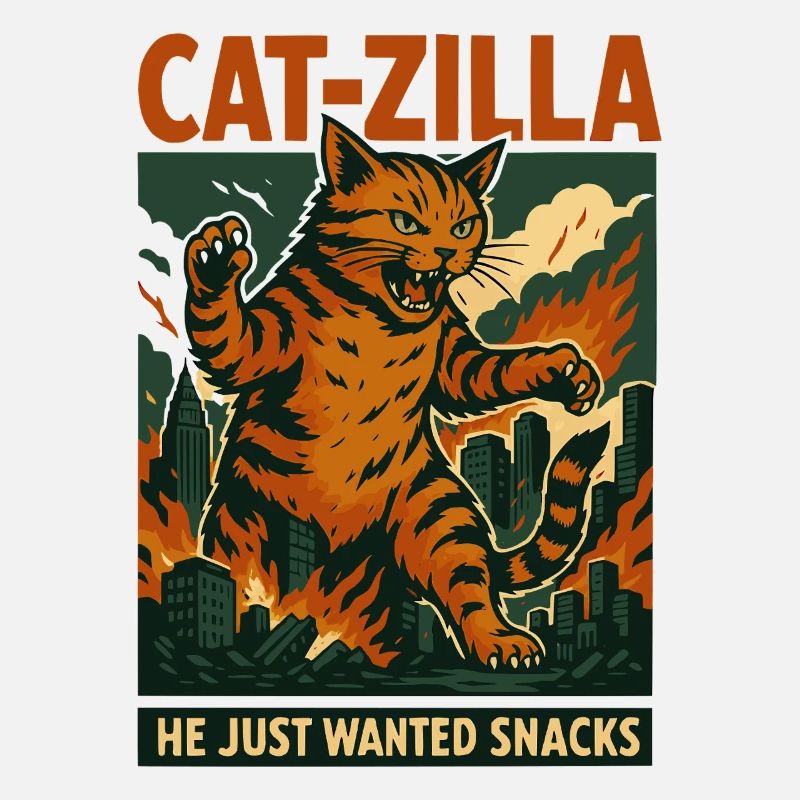 CATZILLA - Rampaging Giant Cat – Funny Retro Monst