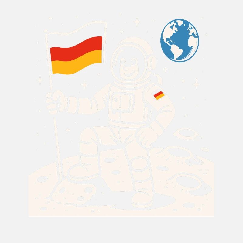 Adventurous astronaut with German flag
