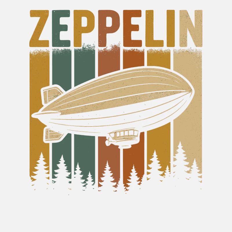 Zeppelin Airship with Retro Stripes