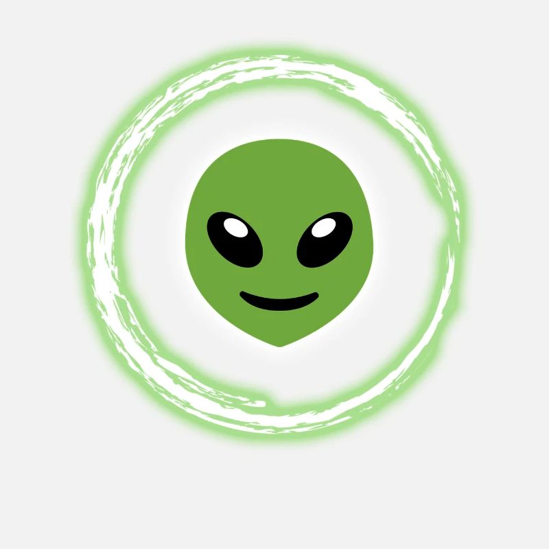 Neon Glow Alien T-Shirt Half Moon Glowing Effect