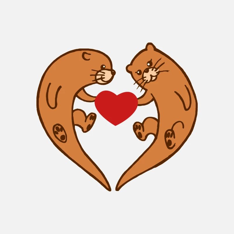 Otter with heart