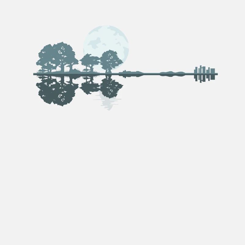 Guitar Lake Shadow Moonlight Geschenkidee
