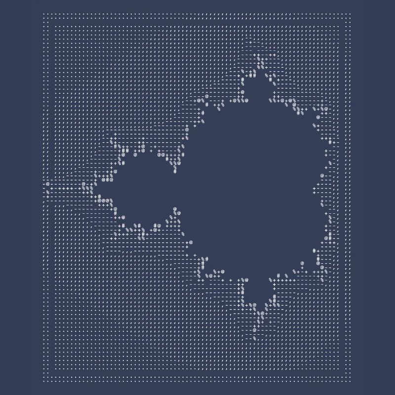 nerd mandelbrot ascii apfelmännchen code programer