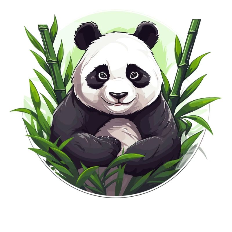 Panda géant avec bambou