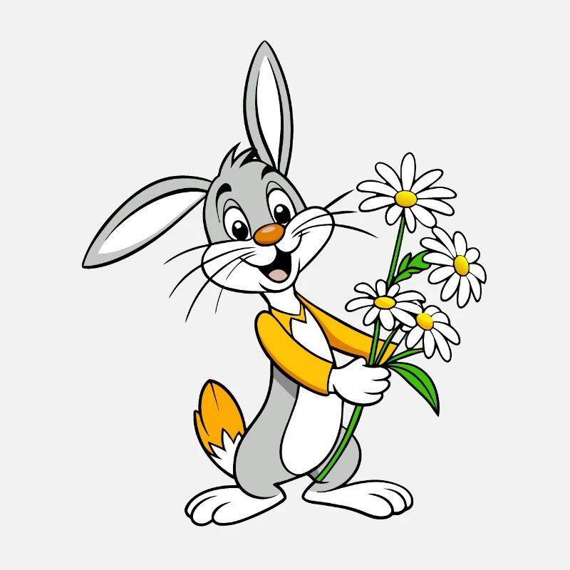 Jubilant Jackrabbit with Chamomile Bouquet