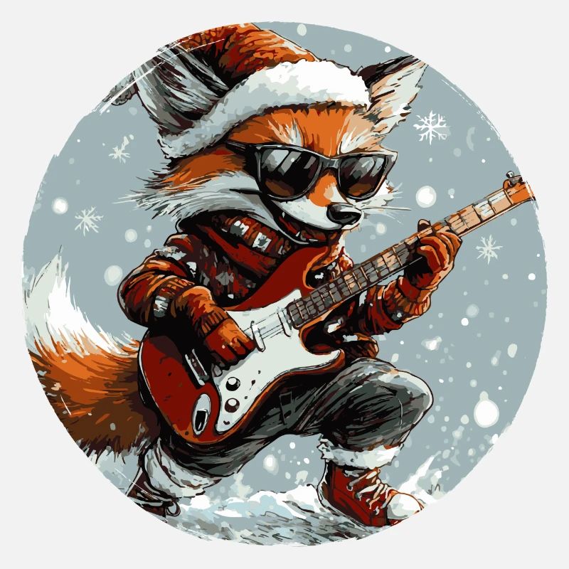 Fuchs Weihnachten Rocker Gitarre