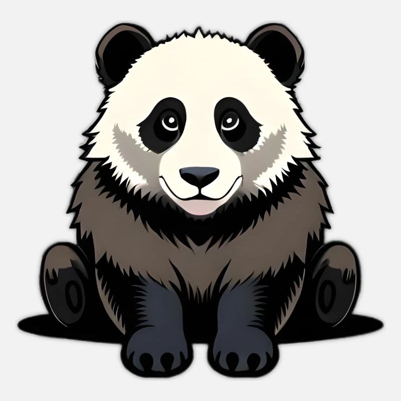 Panda mignon assis