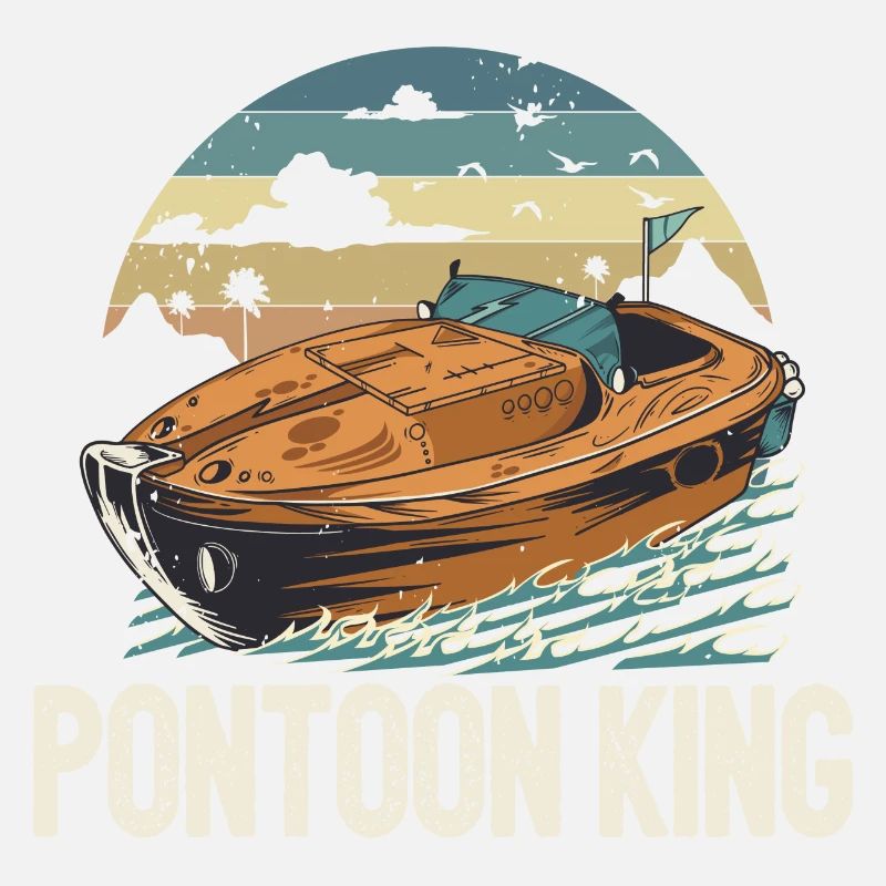 Pontoon King Father's Day Motorboating Pontooning
