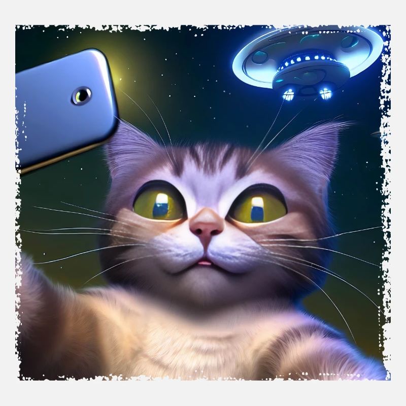 Cat selfie with UFO
