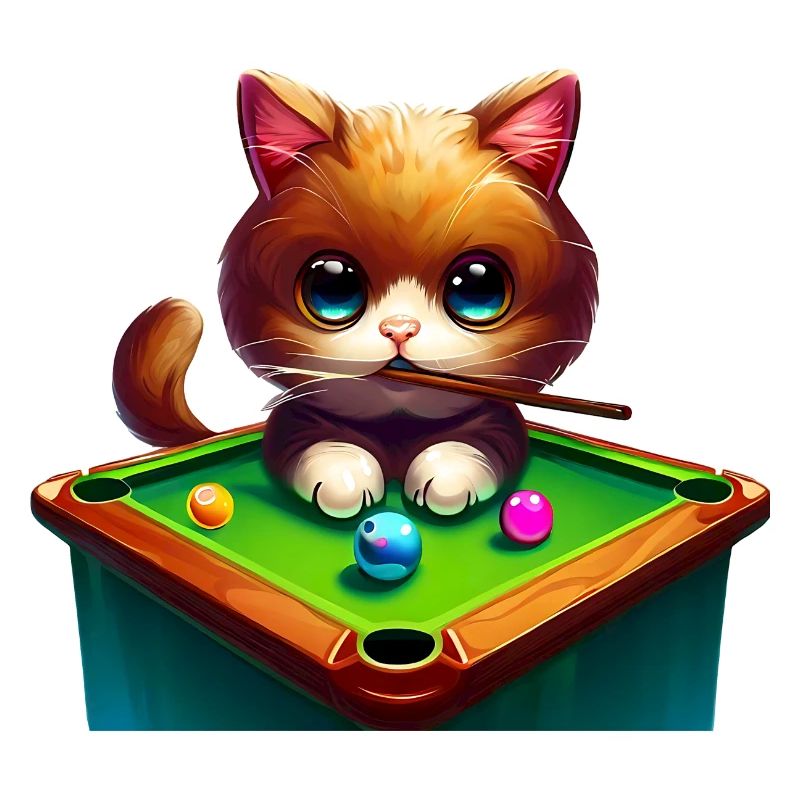 Chat à la table de billard