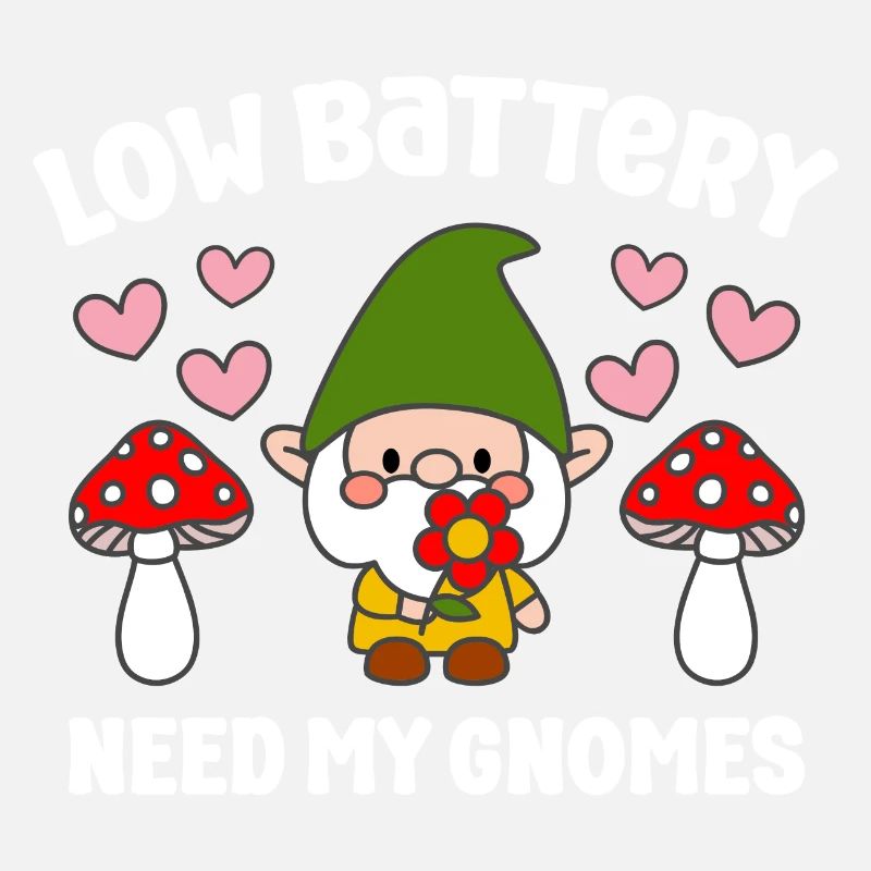 Batterie faible besoin de plus de gnomes Gnome de jardinage drôle