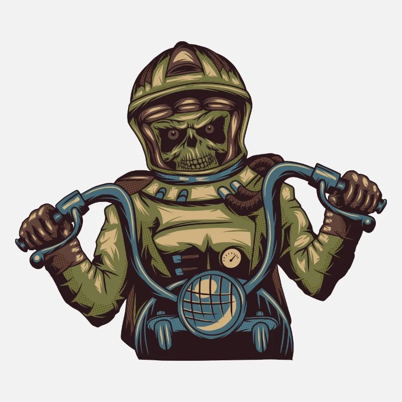 Astronaut Skeleton Motorcyclist