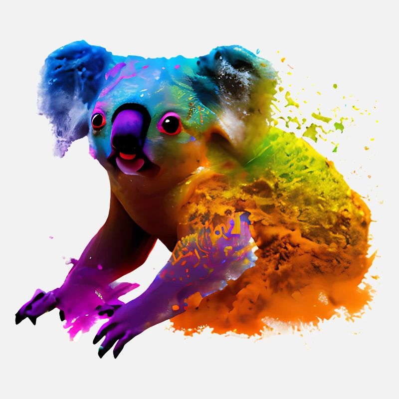 Koala in Farbexplosion