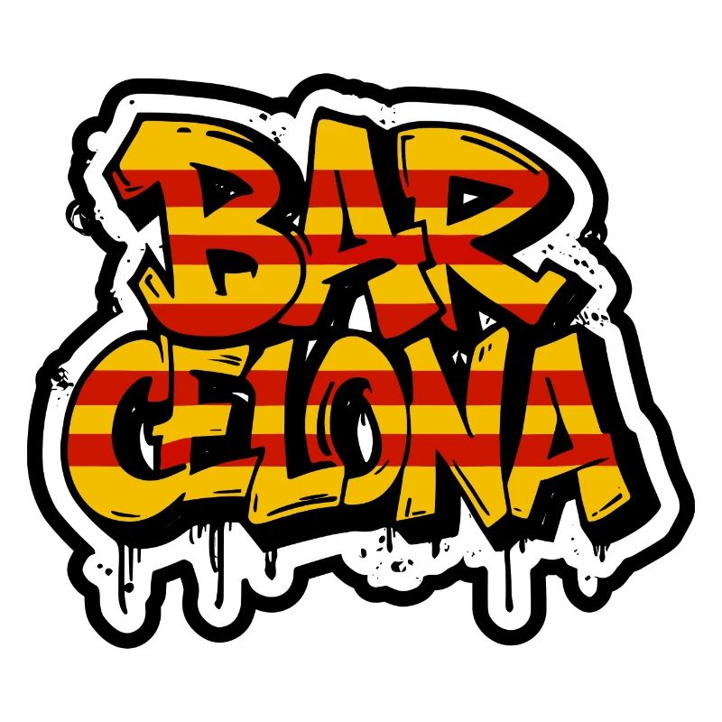 Le design de Barcelone dans le style graffiti avec la Catalogne