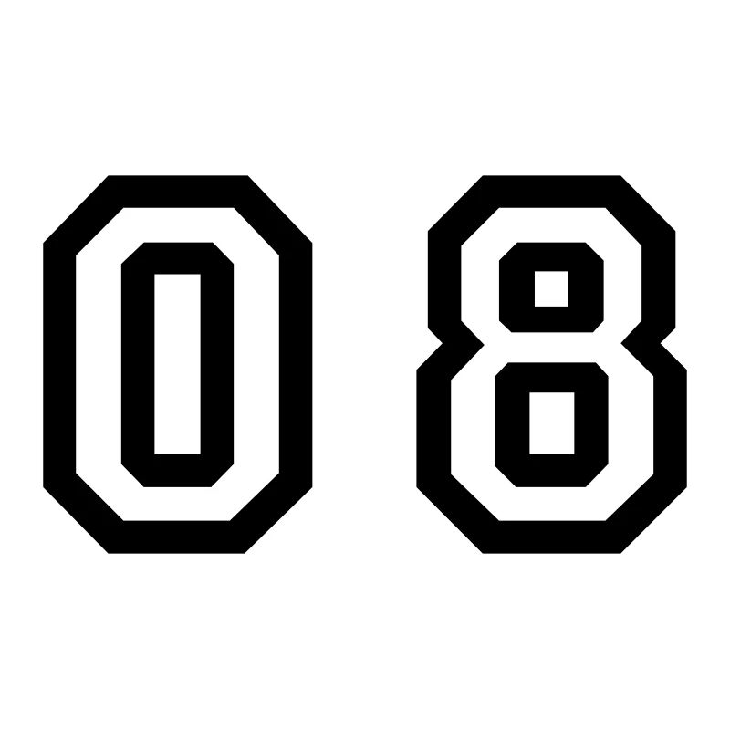 number - 08 - zero eight