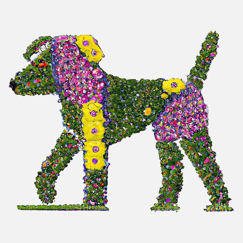 Beau chien de fleurs