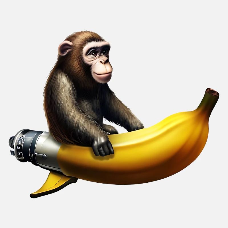 Rakete Banane Affe Astronaut
