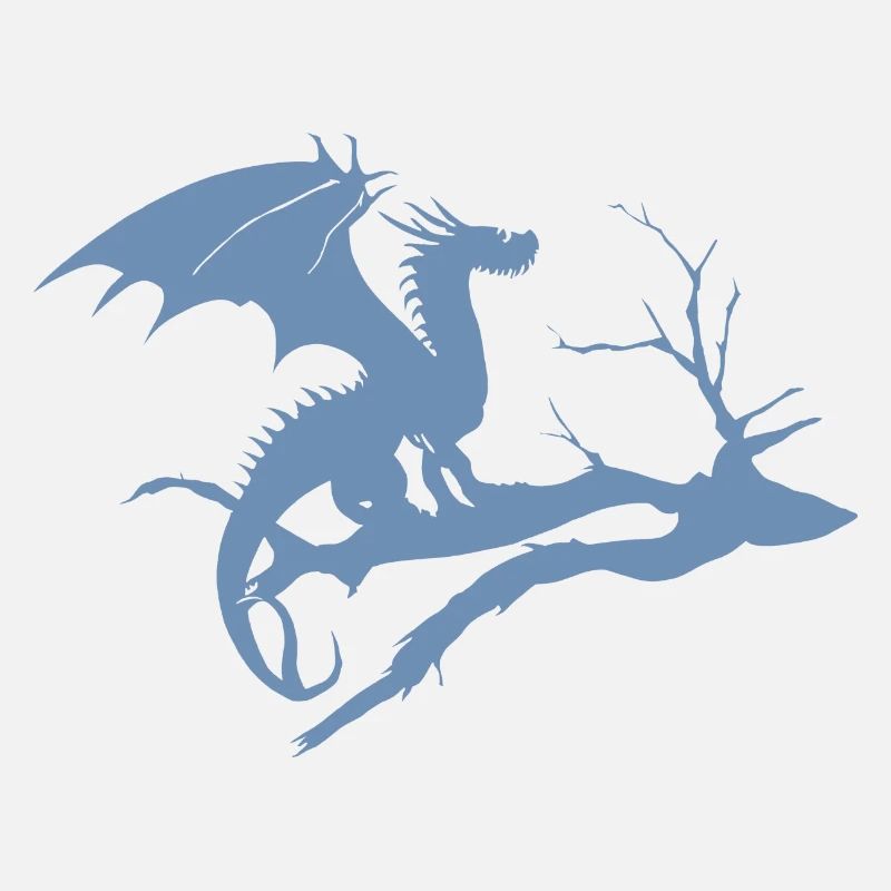drache design silhouette toter baum