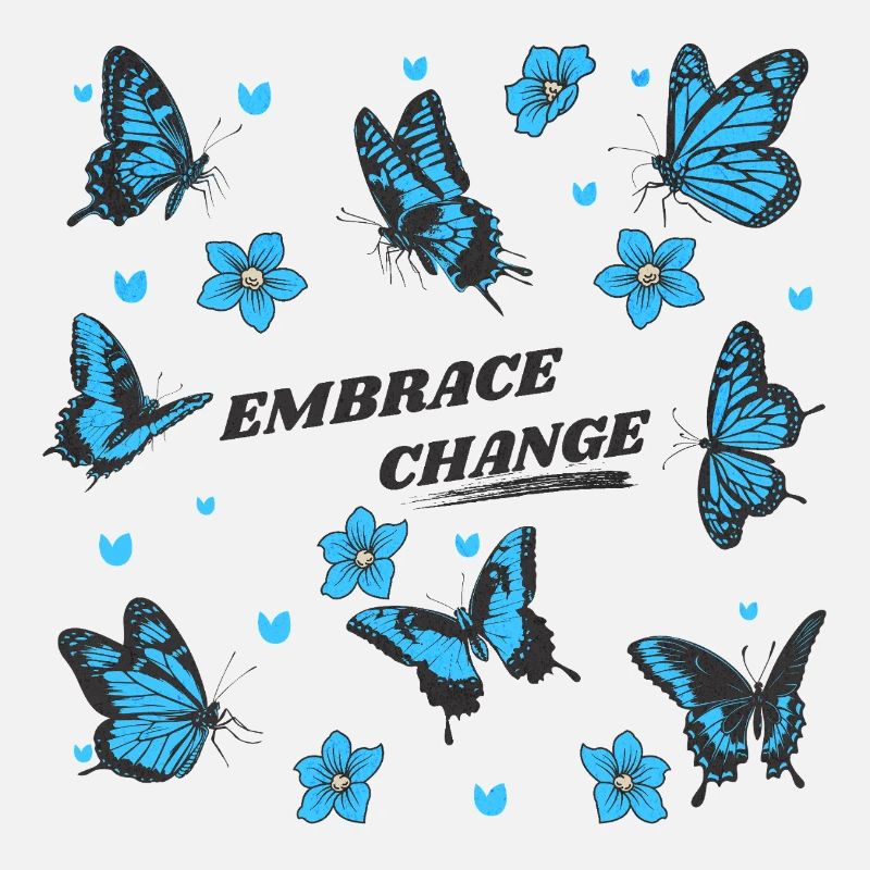 Embrace Change mit Schmetterlingen