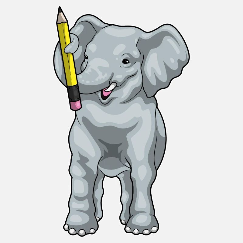 Elefant Schüler Bleistift Schule