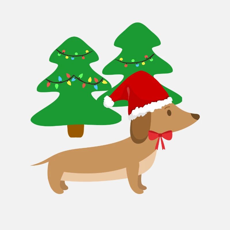 Cadeau de chien de forêt teckel de Noël