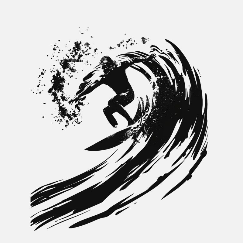 Surfeur surfant sur une énorme vague dans un 2