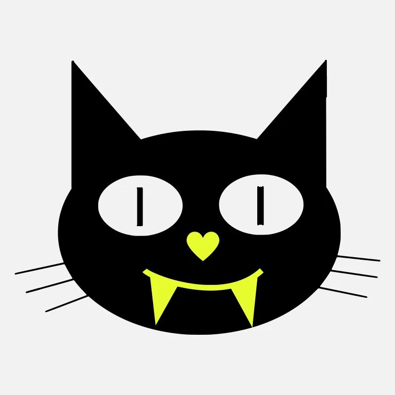 Halloween Vampir-Katze mit Eckzähnen
