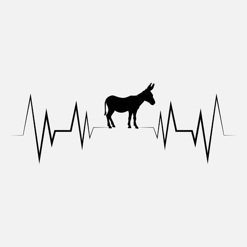 Heartbeat Donkey Silhouette