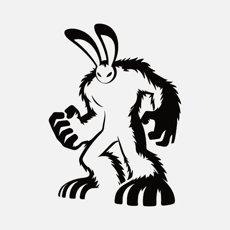 Conception de silhouette de lapin musclé
