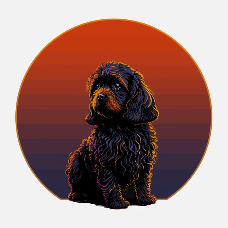 Cavapoo Retro Sonnenuntergang