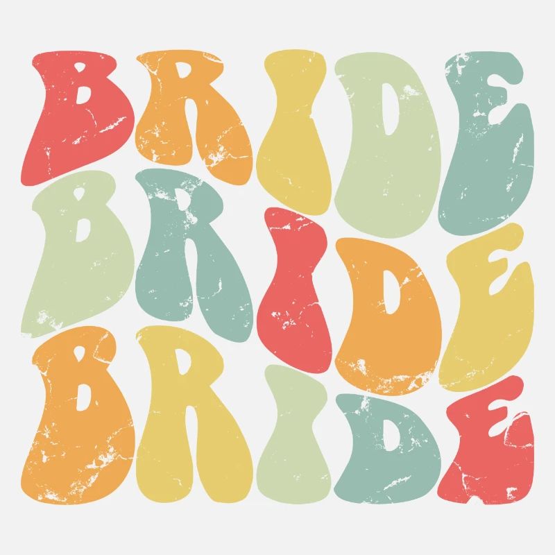 Retro Bride Matching Couple Engagement Wedding
