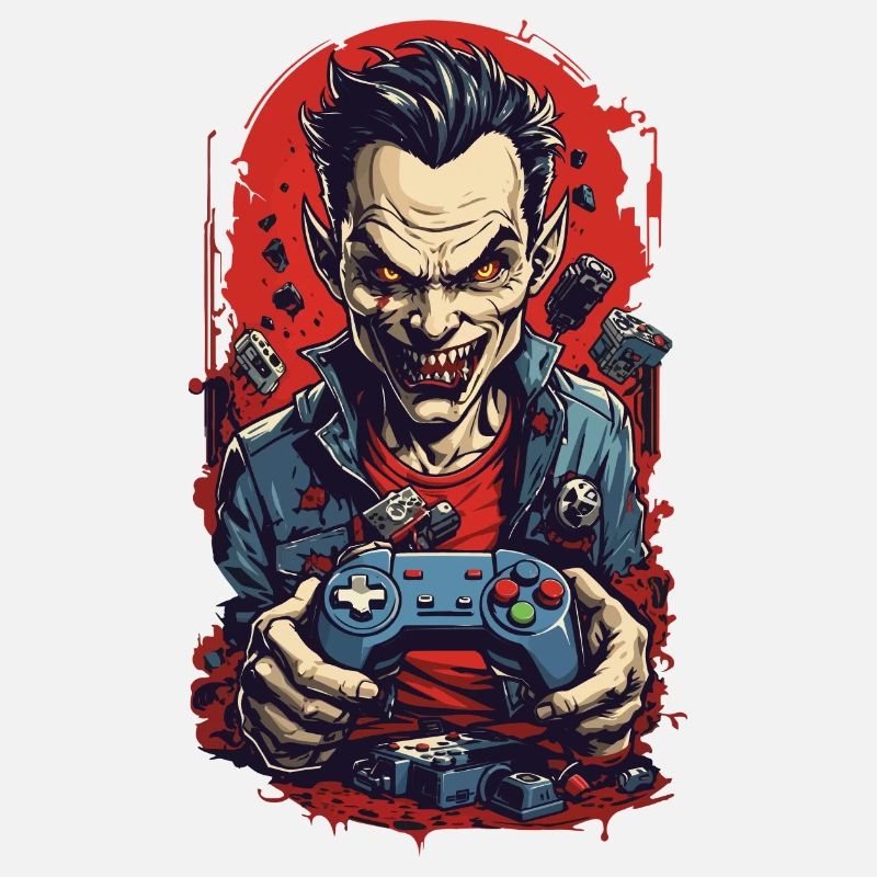 Vampir Gamer Halloween Ghul Gaming Style