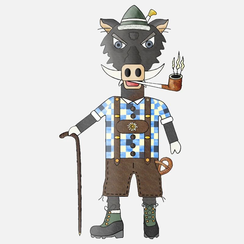 Gipfelgrunzer Wildschwein auf Wanderschaft
