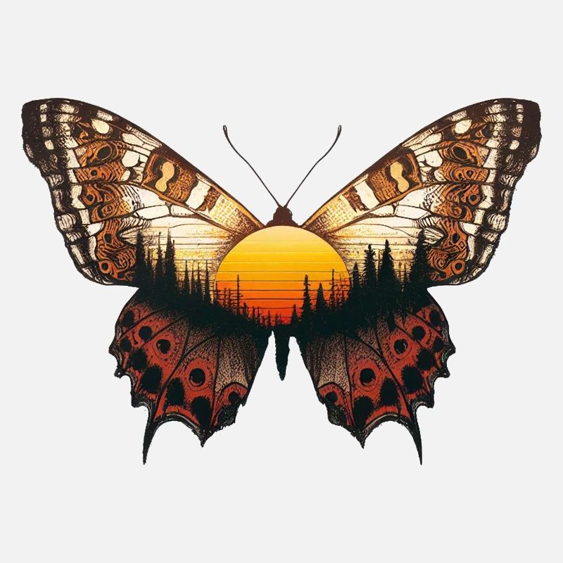 Coucher de soleil papillon