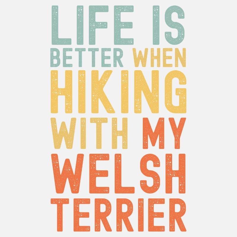 Welsh-Terrier Hiking dog retro