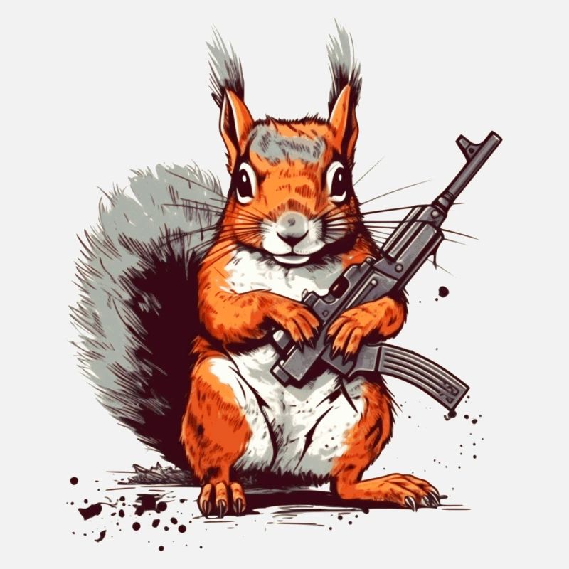 Squirrel is ready for battle as an action hero