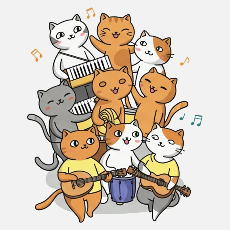 Happy cats making a sound