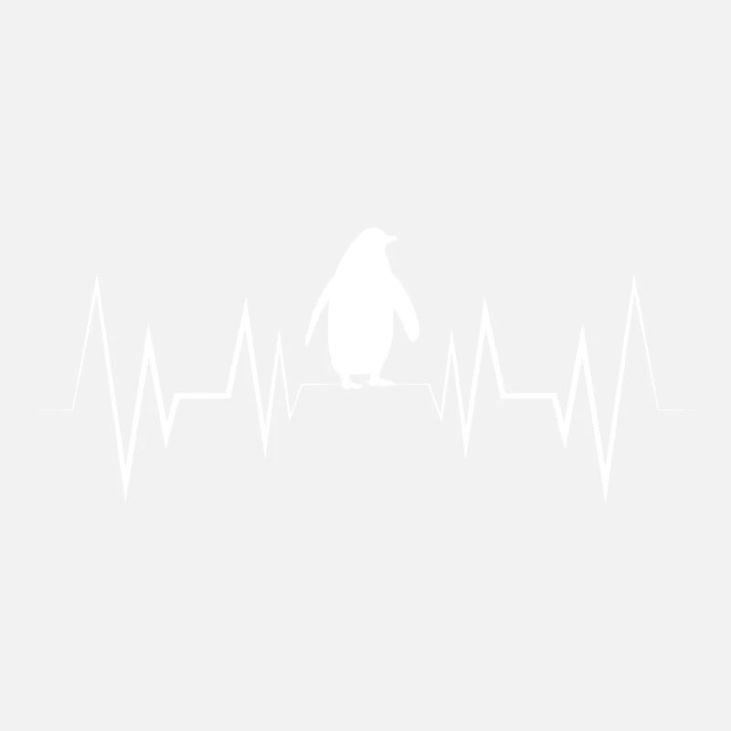 Heartbeat Penguin Silhouette